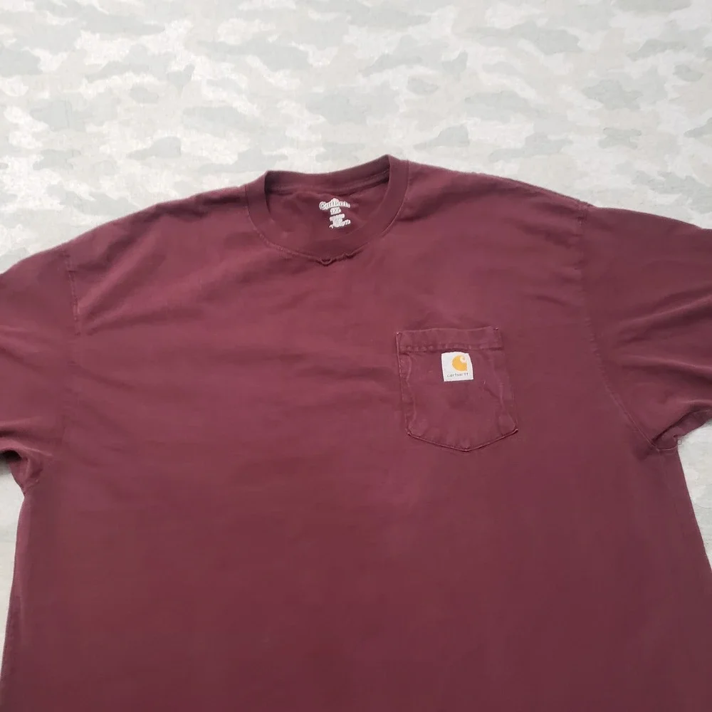 Carhartt‎ Shirt Mens 2XL Red Pocket Tee Workwear Outdoors Short Sleeve